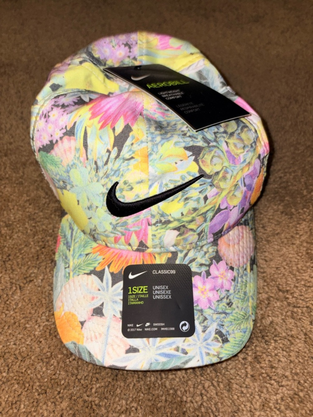 Nike Multicolor Floral Baseball Cap with Black Tag